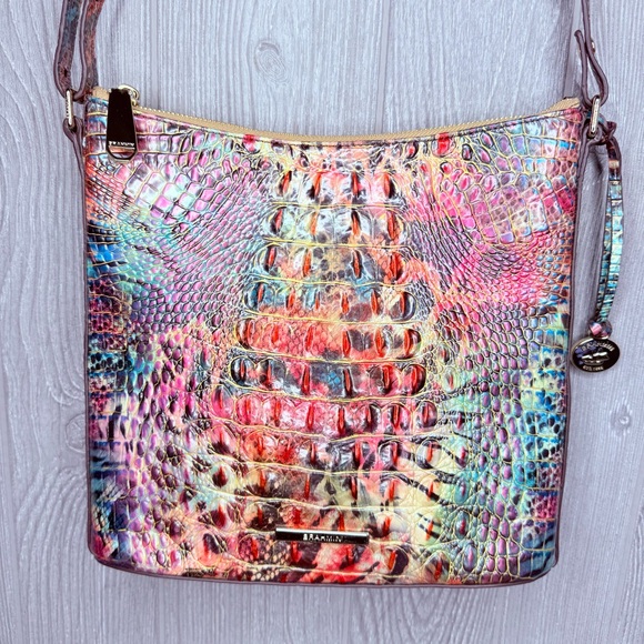 Brahmin rainbow fish Katie cross body shoulder bag purse rainbow rare - Picture 5 of 16